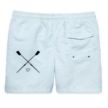 Rudershirt mit Sehtest - Männer Badeshorts - hellblau gestreift - Hinten - AI Model Male 178 light (178cm)