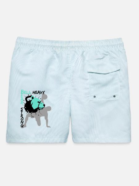 Kettlebell Strong - Männer Badeshorts - hellblau gestreift