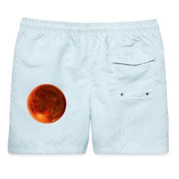 roter Blutmond - Männer Badeshorts - hellblau gestreift - Hinten - AI Model Male 178 light (178cm)