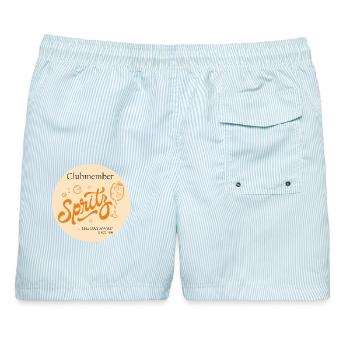 Spritz Clubmitglied Vintage - Männer Badeshorts - hellblau gestreift - Hinten - AI Model Male 178 light (178cm)