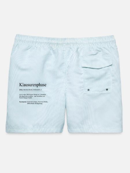 Unispruch "Klausurenphase" Geschenk, Studenten - Männer Badeshorts - hellblau gestreift