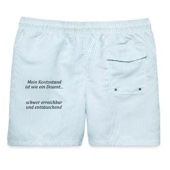 Unispruch "wie ein Dozent" Geschenk, Studenten - Männer Badeshorts - hellblau gestreift - Hinten - AI Model Male 178 light (178cm)
