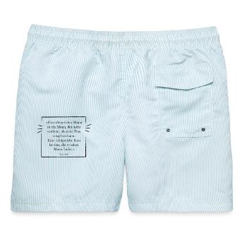 Ein erfolgreicher Mann ist ein Mann, der mehr verd - Männer Badeshorts - hellblau gestreift - Hinten - AI Model Male 178 light (178cm)