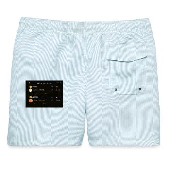 Fantasievolles und ungewöhnliches Flugdiagramm - Männer Badeshorts - hellblau gestreift - Hinten - AI Model Male 178 light (178cm)