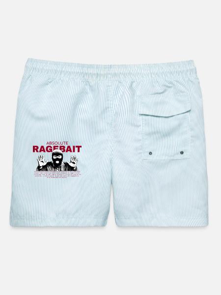 Absolute Ragebait - Meme Design - Männer Badeshorts - hellblau gestreift
