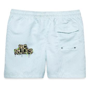 No Rules Camouflage Graffiti  - Männer Badeshorts - hellblau gestreift - Hinten - AI Model Male 178 light (178cm)