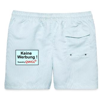 Keine Werbung powered by - Männer Badeshorts - hellblau gestreift - Hinten - AI Model Male 178 light (178cm)