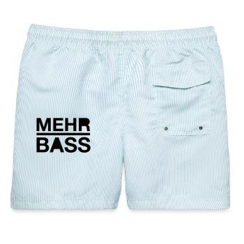 Mehr Bass - Männer Badeshorts - hellblau gestreift - Hinten - AI Model Male 178 light (178cm)