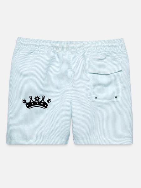 Diamant - Männer Badeshorts - hellblau gestreift