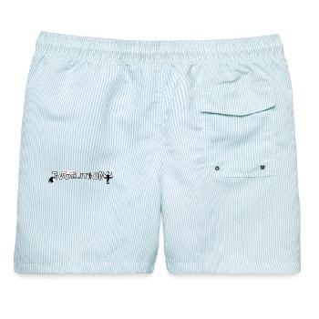 Hula hop Evolution - Männer Badeshorts - hellblau gestreift - Hinten - AI Model Male 178 light (178cm)