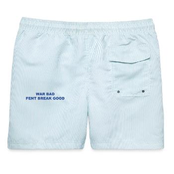 War Bad Boobs Good Shirt  - Männer Badeshorts - hellblau gestreift - Hinten - AI Model Male 178 light (178cm)