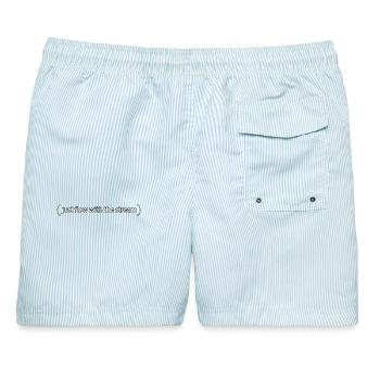 just flow with the stream - Männer Badeshorts - hellblau gestreift - Hinten - AI Model Male 178 light (178cm)