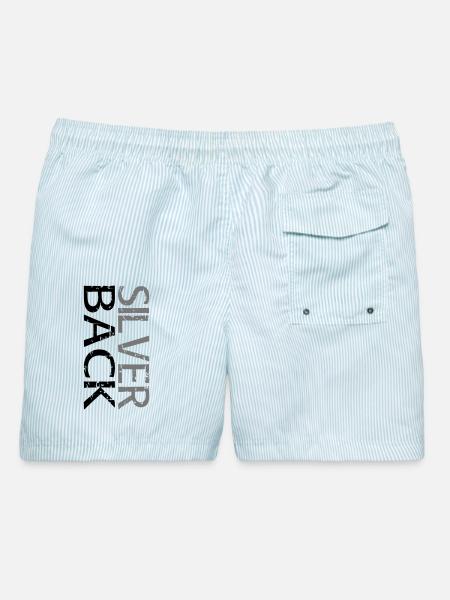 SILVERBACK (Zweizeilig) - Männer Badeshorts - hellblau gestreift