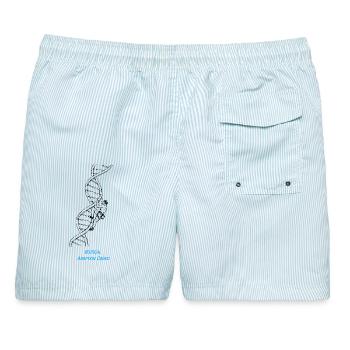 Kletterer DNA Strang Genetik Biologie Zeichnung - Männer Badeshorts - hellblau gestreift - Hinten - AI Model Male 178 light (178cm)