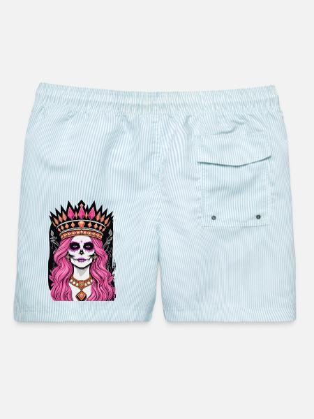 Königin der Edelsteine - Illustration - Männer Badeshorts - hellblau gestreift