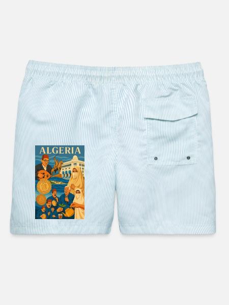 Entwurf CASBAH ALGERIEN - Männer Badeshorts - hellblau gestreift
