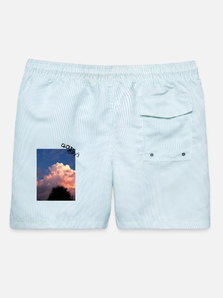 CLOUD_STUDY.1 - Männer Badeshorts - hellblau gestreift