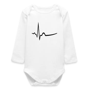 medicine - doctor - heartbeat - Baby Organic Long-Sleeved Bodysuit - white - Front