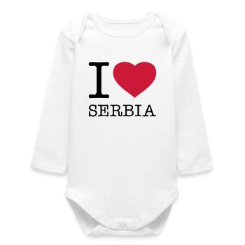 I LOVE SERBIA Serbien - Baby Organic Long-Sleeved Bodysuit - white - Front