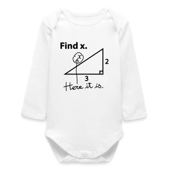 Find X. - Baby Organic Long-Sleeved Bodysuit - white - Front