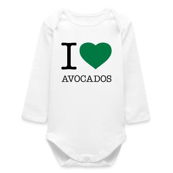 I LOVE AVOCADOS - Body bébé manches longues biologique - blanc - Devant