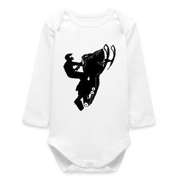 Snowmobil, Snowboarder, Freestyle - Baby Organic Langarmbody - Weiß - Vorne