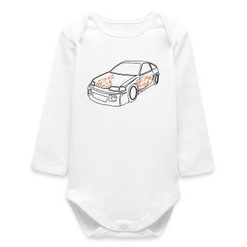 Voitures de sport, Voitures de course, Automobiles - Body bébé manches longues biologique - blanc - Devant