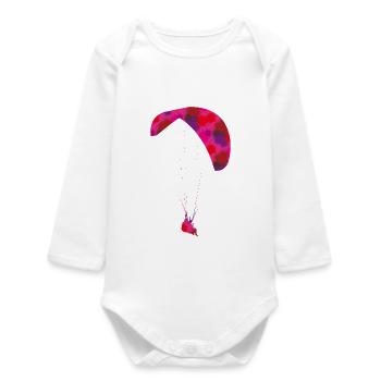 Coloured paragliding - Baby Organic Long-Sleeved Bodysuit - white - Front