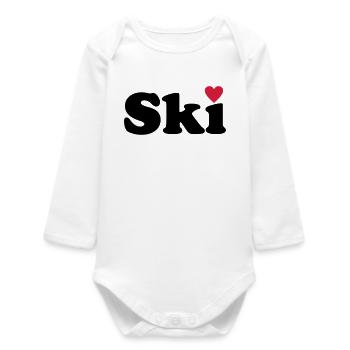Ski - Body bébé manches longues biologique - blanc - Devant