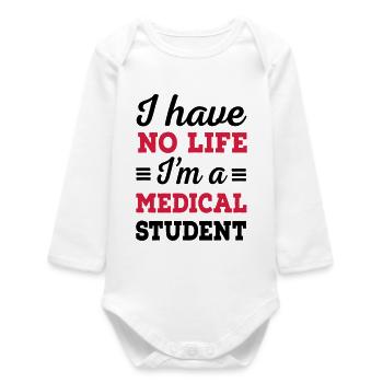 6061912 127058735 étudiant en médecine - Body bébé manches longues biologique - blanc - Devant