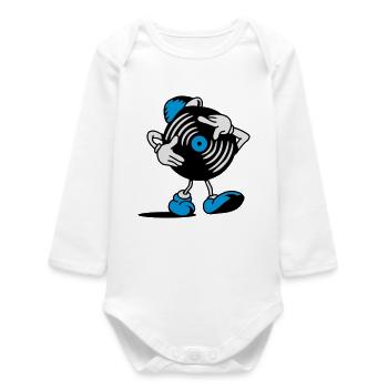 A record scratching himself - Baby Organic Long-Sleeved Bodysuit - white - Front