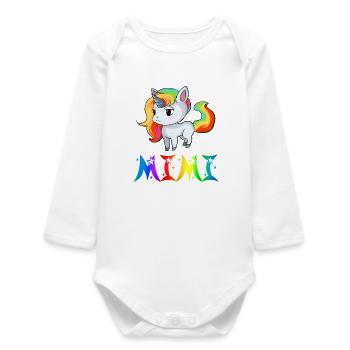 Unicorn Mimi - Baby Organic Long-Sleeved Bodysuit - white - Front