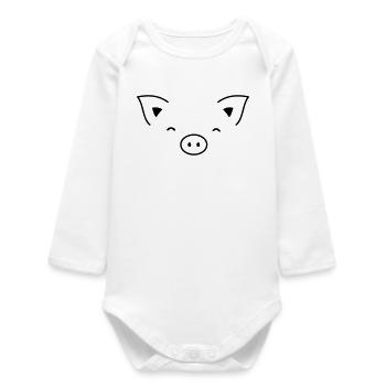 Porcin truie - Body bébé manches longues biologique - blanc - Devant
