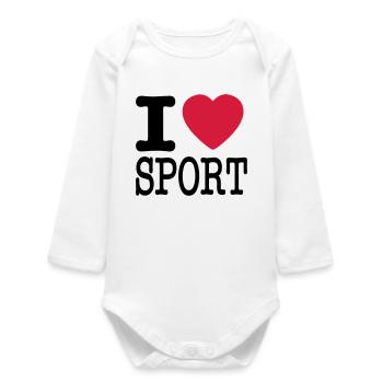 J'aime le sport - Body bébé manches longues biologique - blanc - Devant