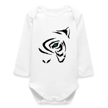Oeil de tigre Mystérieux Graphique - Body bébé manches longues biologique - blanc - Devant