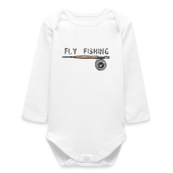 Fly fishing - Baby Organic Long-Sleeved Bodysuit - white - Front