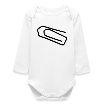 Büroklammer - Baby Organic Langarmbody - Weiß - Vorne