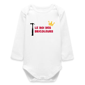 The King of Handymen - Baby Organic Long-Sleeved Bodysuit - white - Front