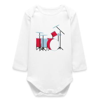 coloured_drums - Baby Organic Langarmbody - Weiß - Vorne