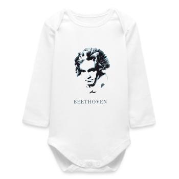 beethoven exzentriker genie musik taub komponist f - Baby Organic Langarmbody - Weiß - Vorne