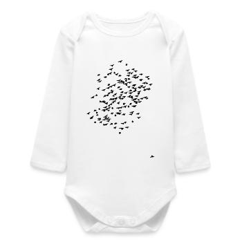 volée d'oiseaux - Body bébé manches longues biologique - blanc - Devant