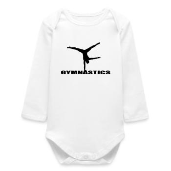 gymnastics - Baby Organic Long-Sleeved Bodysuit - white - Front