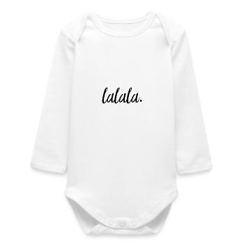 Lalala Vibes – Typographie musicale au look épuré - Body bébé manches longues biologique - blanc - Devant