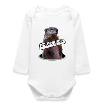 Marmotte résistante au sol - design - Body bébé manches longues biologique - blanc - Devant