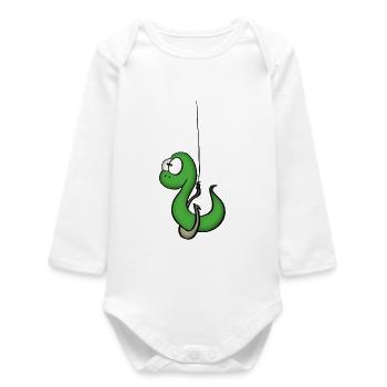 Asticot vert - Body bébé manches longues biologique - blanc - Devant