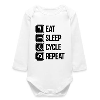eat sleep cycle repeat - Body bébé manches longues biologique - blanc - Devant
