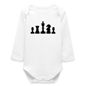 chess - Baby Organic Long-Sleeved Bodysuit - white - Front