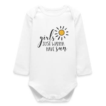 Girl Power Design Inspiring Sun - Baby Organic Long-Sleeved Bodysuit - white - Front