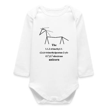 Licorne - Nerd Nomenclature IUPAC - Chimie - noir - Body bébé manches longues biologique - blanc - Devant