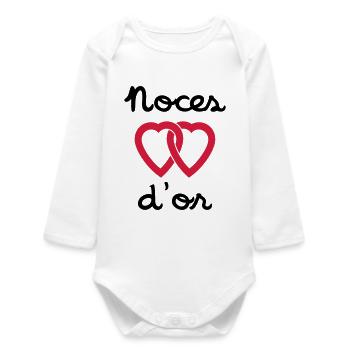 Noces d'or - Body bébé manches longues biologique - blanc - Devant